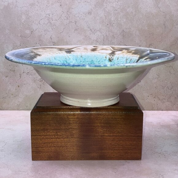Cady Clay Works  Studio Pottery Speckled Glaze Bowl 8.25” USA Turquoise 2010-19 - Picture 5 of 10